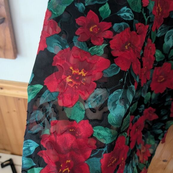 Vintage 90s Victoria's Secret Gold Label Floral Burnout Nightgown Size Large - Picture 5 of 8